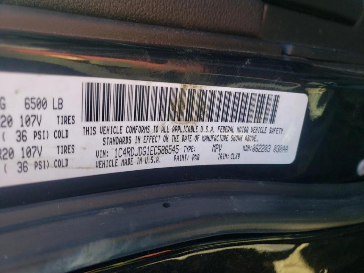 Photo 10 from auction – 2014 DODGE DURANGO LI with VIN 1C4RDJDG1EC586545