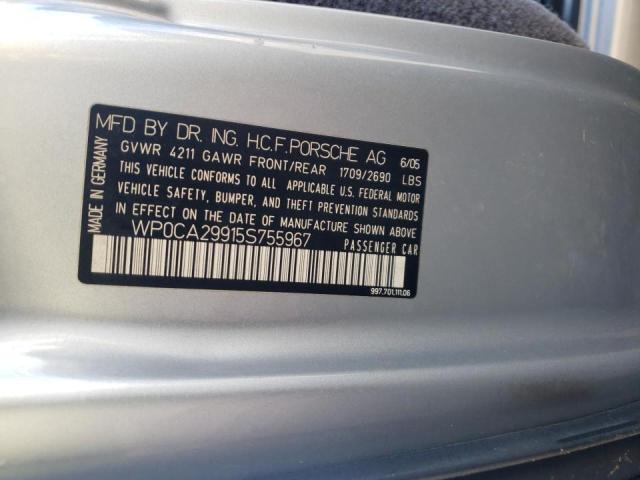 Photo 10 from auction – 2005 PORSCHE 911 CARRER with VIN WP0CA29915S755967