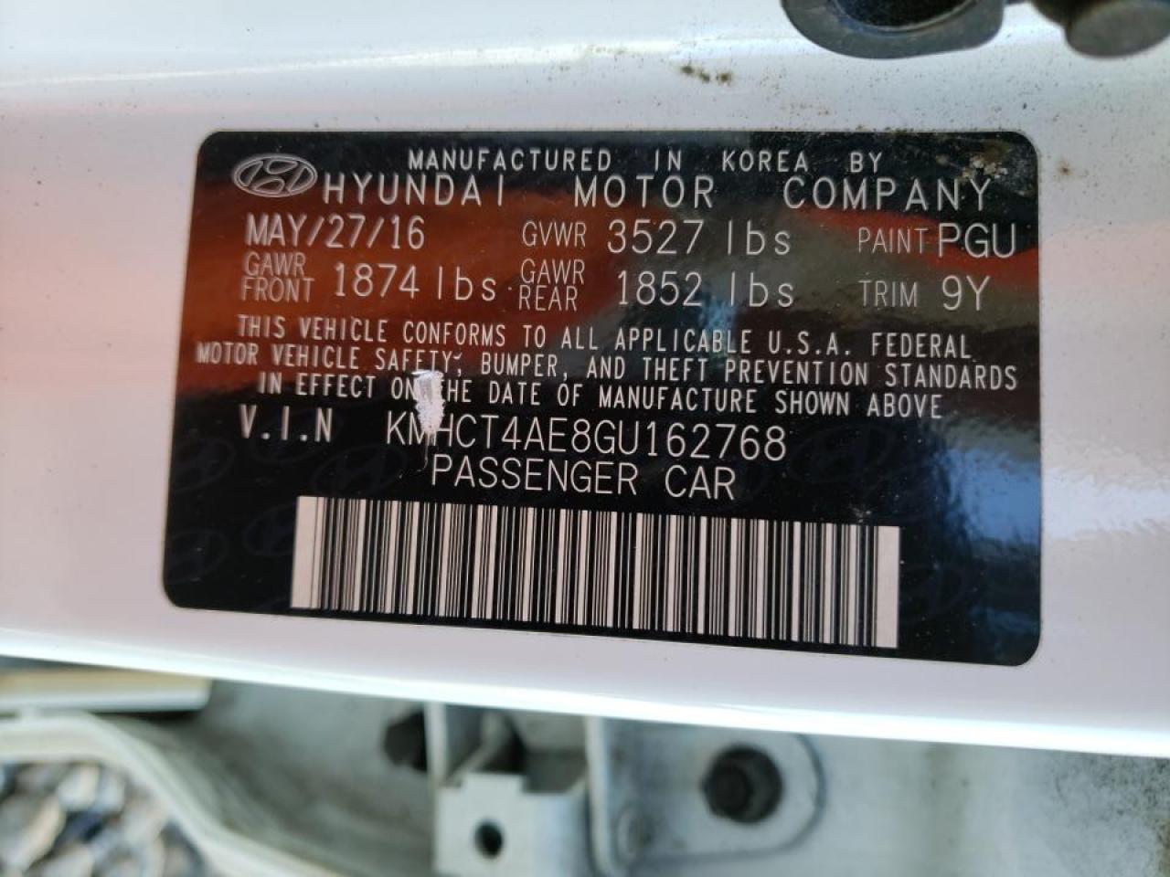 Photo 10 from auction – 2016 HYUNDAI ACCENT SE with VIN KMHCT4AE8GU162768