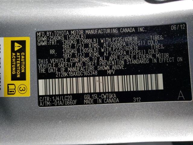 Photo 10 from auction – 2013 LEXUS RX 350 BAS with VIN 2T2BK1BAXDC165348