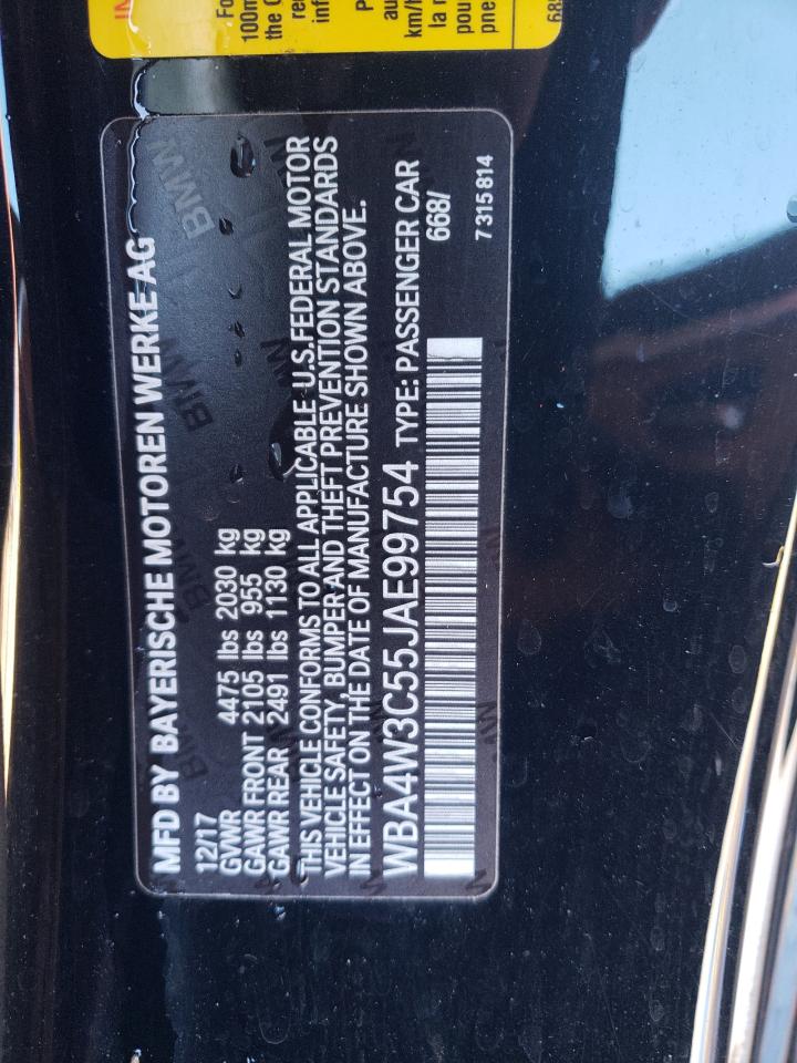 Photo 10 from auction – 2018 BMW 430I with VIN WBA4W3C55JAE99754