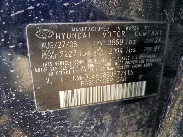 Photo 10 from auction – 2008 HYUNDAI ELANTRA GL with VIN KMHDU46D88U577415