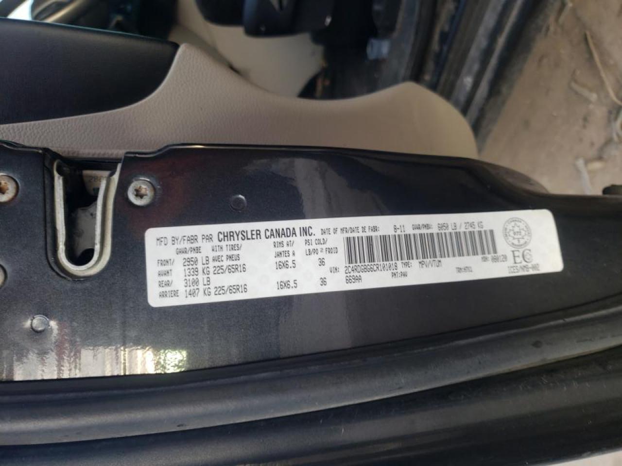 Photo 10 from auction – 2012 DODGE GRAND CARA with VIN 2C4RDGBG6CR101018