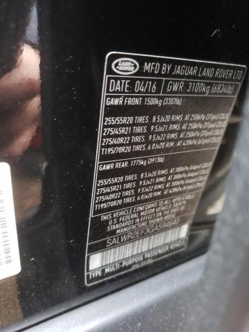 Photo 10 from auction – 2016 LAND ROVER RANGE ROVE with VIN SALWR2EF3GA594640