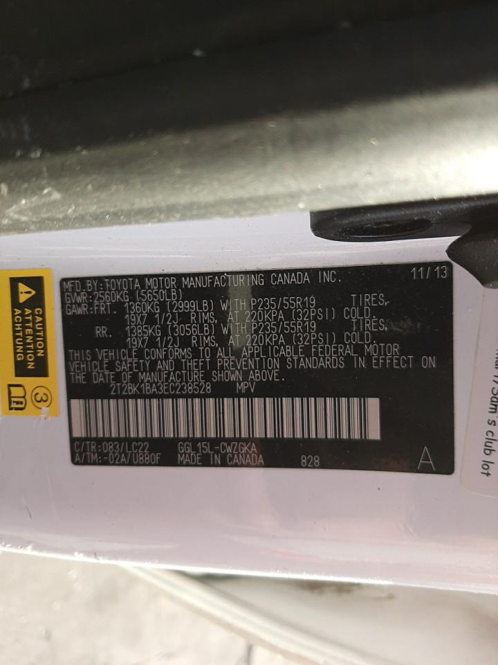 Photo 10 from auction – 2014 LEXUS RX 350 BAS with VIN 2T2BK1BA3EC238528
