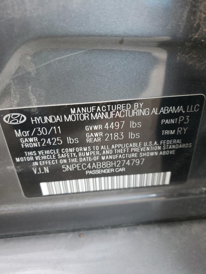 Photo 10 from auction – 2011 HYUNDAI SONATA SE with VIN 5NPEC4AB8BH274797