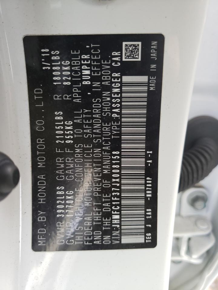Photo 10 from auction – 2018 HONDA CIVIC EX with VIN JHMFC1F37JX008158