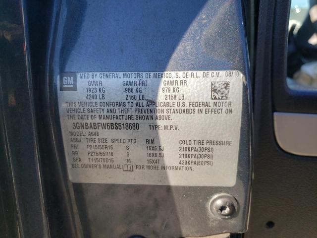 Photo 10 from auction – 2011 CHEVROLET HHR LT with VIN 3GNBABFW6BS518680