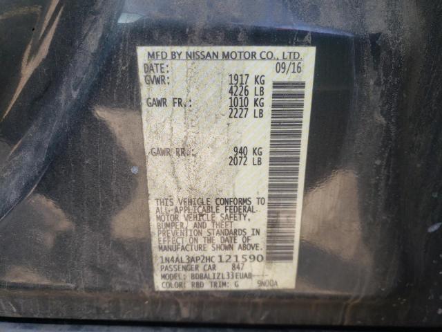 Photo 10 from auction – 2017 NISSAN ALTIMA 2.5 with VIN 1N4AL3AP2HC121590