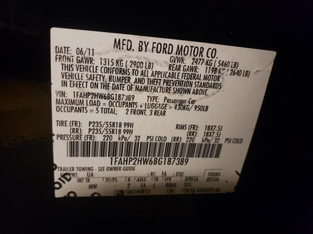 Photo 10 from auction – 2011 FORD TAURUS SEL with VIN 1FAHP2HW6BG187389