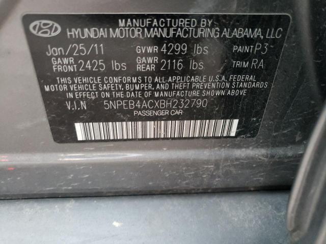 Photo 10 from auction – 2011 HYUNDAI SONATA GLS with VIN 5NPEB4ACXBH232790