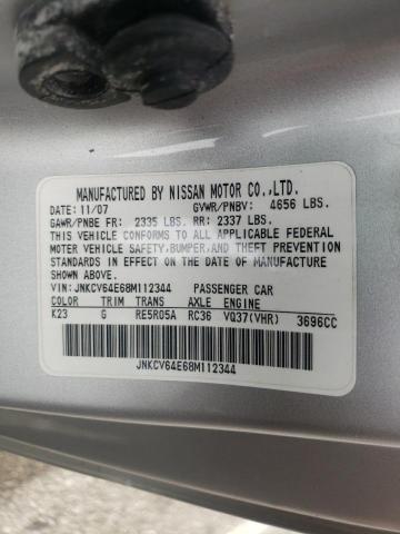 Photo 10 from auction – 2008 INFINITI G37 BASE with VIN JNKCV64E68M112344