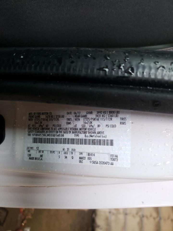 Photo 14 from auction – 2012 FORD ECONOLINE with VIN 1FBNE3BL8CDB14538