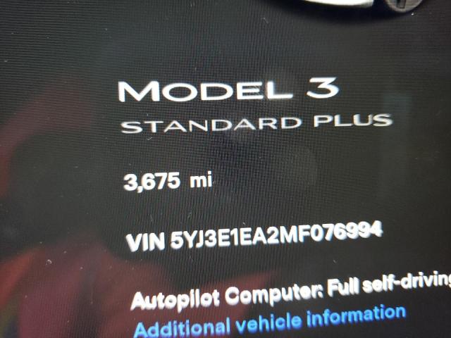 Photo 8 from auction – 2021 TESLA MODEL 3 with VIN 5YJ3E1EA2MF076994