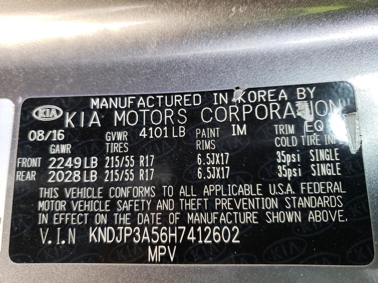 Photo 10 from auction – 2017 KIA SOUL + with VIN KNDJP3A56H7412602