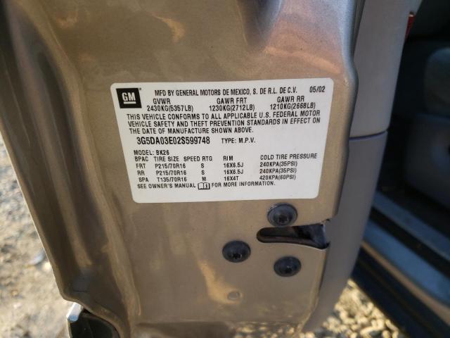 Photo 10 from auction – 2002 BUICK RENDEZVOUS with VIN 3G5DA03E02S599748