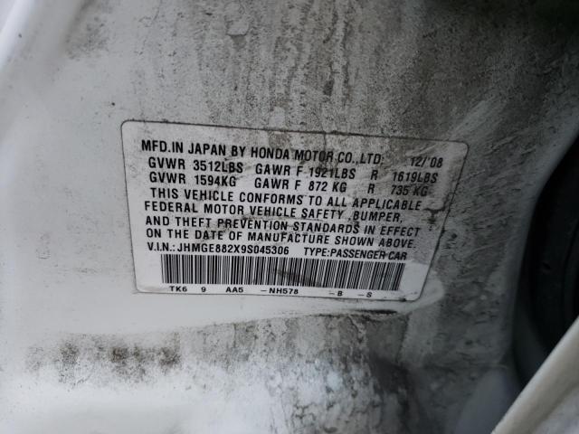 Photo 10 from auction – 2009 HONDA FIT with VIN JHMGE882X9S045306