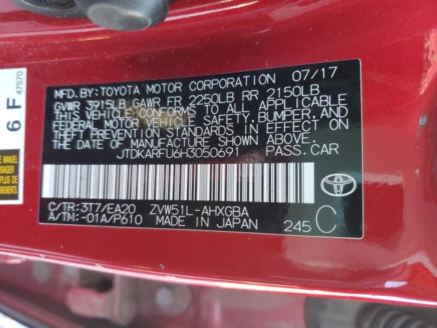 Photo 10 from auction – 2017 TOYOTA PRIUS with VIN JTDKARFU6H3050691