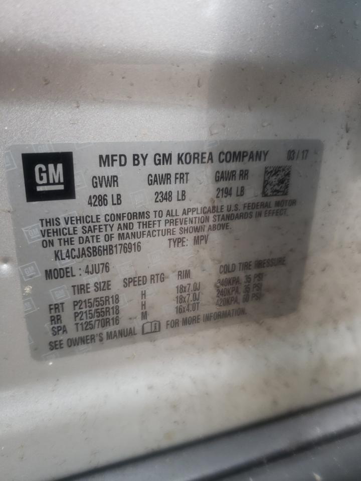 Photo 10 from auction – 2017 BUICK ENCORE PRE with VIN KL4CJASB6HB176916