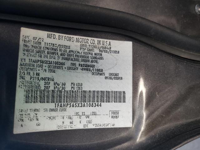 Photo 10 from auction – 2003 FORD TAURUS SEL with VIN 1FAHP56SX3A108344