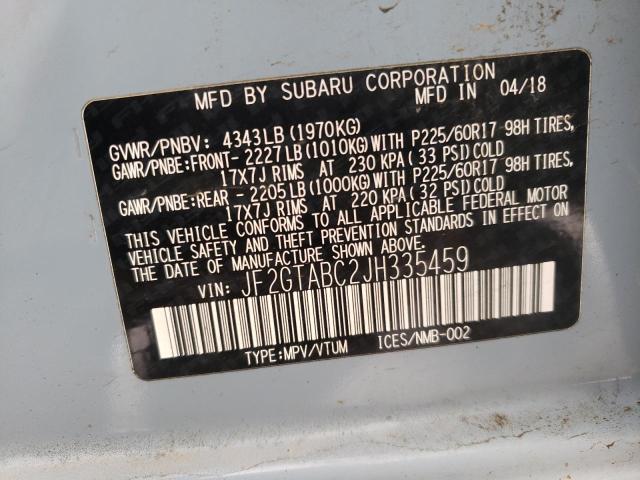 Photo 10 from auction – 2018 SUBARU CROSSTREK with VIN JF2GTABC2JH335459