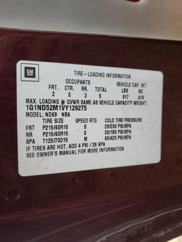 Photo 10 from auction – 1997 CHEVROLET MALIBU with VIN 1G1ND52M1VY129275