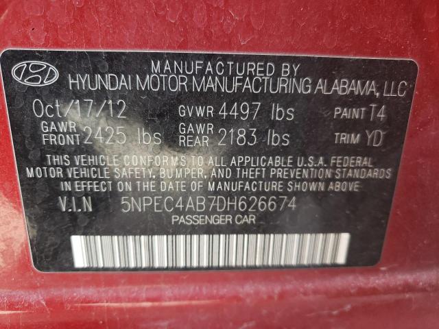 Photo 10 from auction – 2013 HYUNDAI SONATA SE with VIN 5NPEC4AB7DH626674