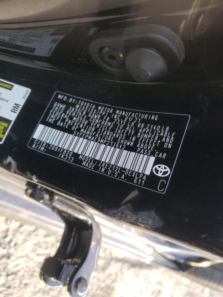 Photo 10 from auction – 2021 TOYOTA COROLLA LE with VIN 5YFEPMAE9MP213642