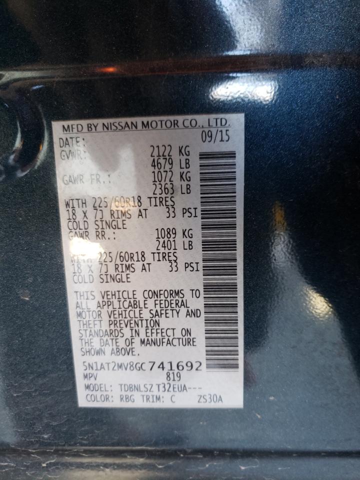 Photo 10 from auction – 2016 NISSAN ROGUE S with VIN 5N1AT2MV8GC741692