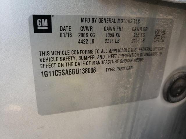 Photo 10 from auction – 2016 CHEVROLET MALIBU LIM with VIN 1G11C5SA6GU138006