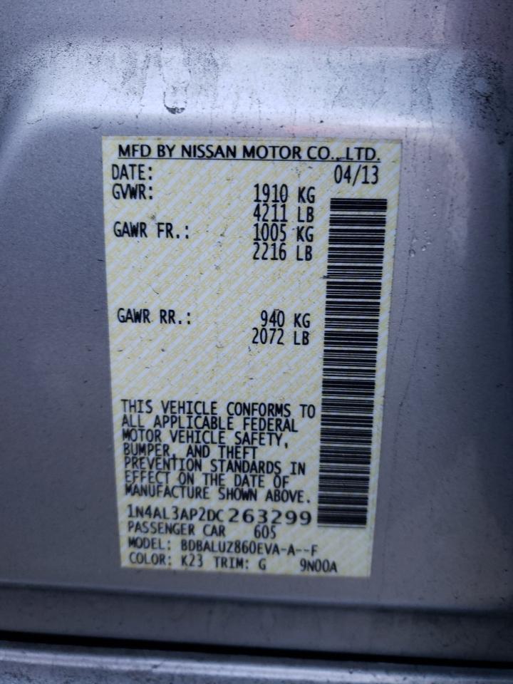Photo 10 from auction – 2013 NISSAN ALTIMA 2.5 with VIN 1N4AL3AP2DC263299