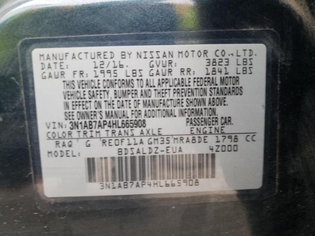 Photo 10 from auction – 2017 NISSAN SENTRA S with VIN 3N1AB7AP4HL665908
