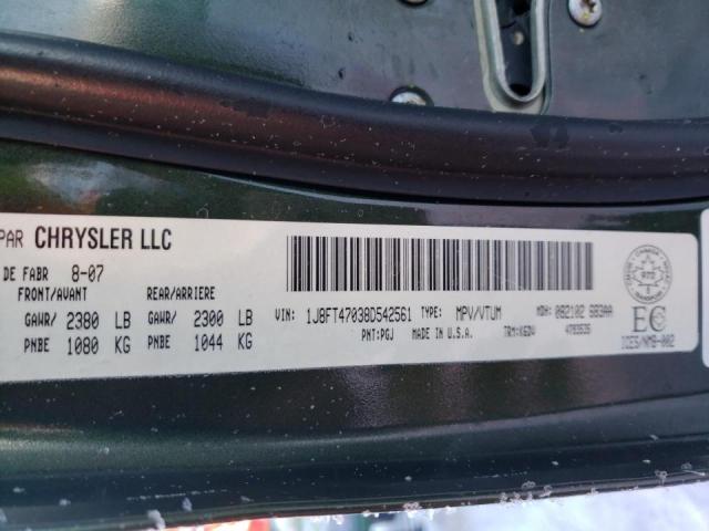 Photo 10 from auction – 2008 JEEP COMPASS SP with VIN 1J8FT47038D542561