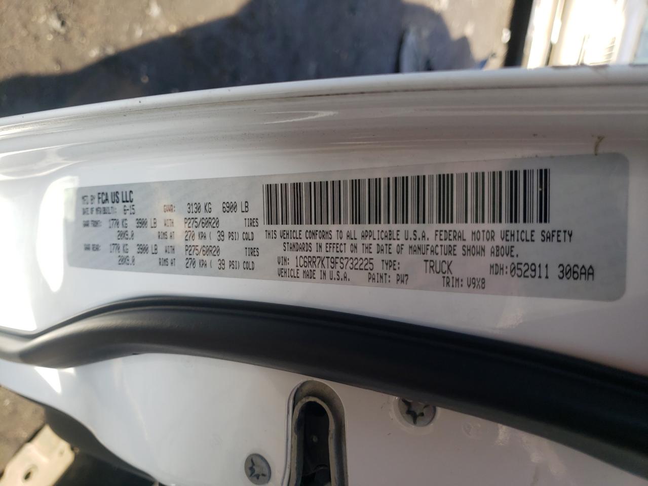 Photo 10 from auction – 2015 RAM 1500 ST with VIN 1C6RR7KT9FS732225