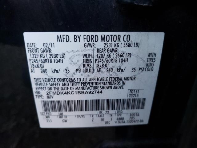 Photo 10 from auction – 2011 FORD EDGE LIMIT with VIN 2FMDK4KC1BBA92744