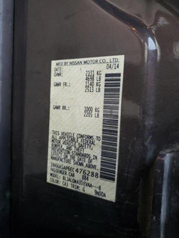 Photo 10 from auction – 2014 NISSAN MAXIMA S with VIN 1N4AA5AP6EC476288