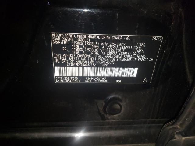 Photo 10 from auction – 2013 TOYOTA RAV4 LE with VIN 2T3BFREV5DW087752
