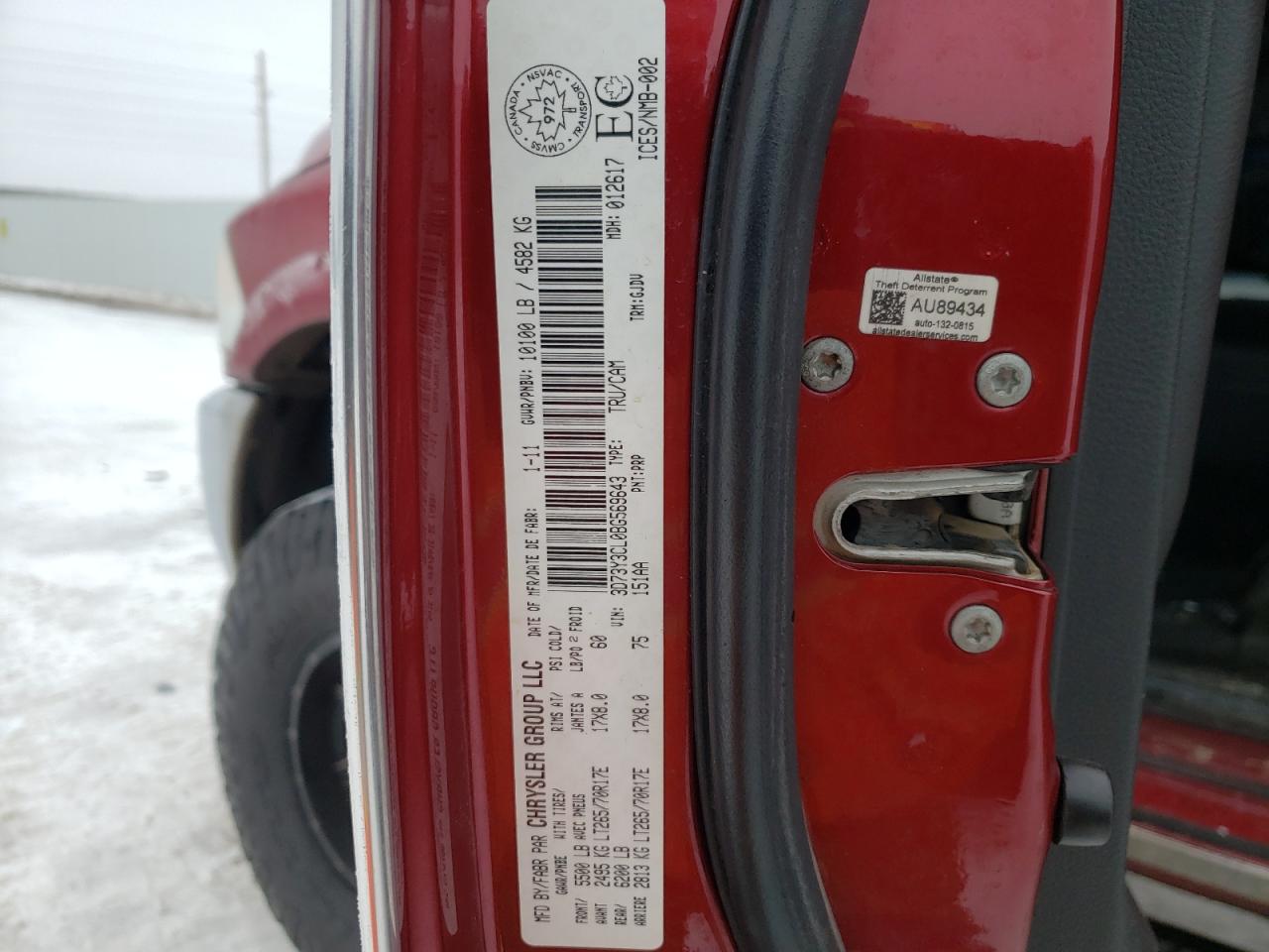 Photo 10 from auction – 2011 DODGE RAM 3500 with VIN 3D73Y3CL0BG569643