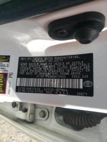 Photo 10 from auction – 2017 TOYOTA CAMRY LE with VIN 4T1BF1FK0HU410402