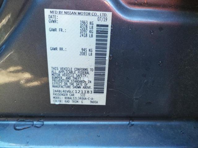 Photo 10 from auction – 2020 NISSAN ALTIMA SL with VIN 1N4BL4EV6LC121183