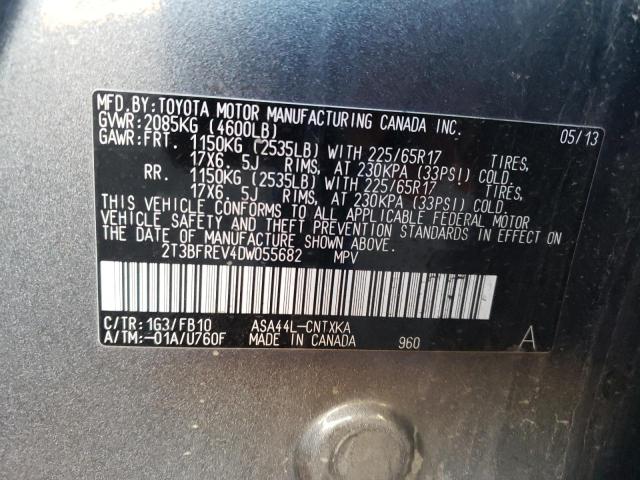 Photo 10 from auction – 2013 TOYOTA RAV4 LE with VIN 2T3BFREV4DW055682