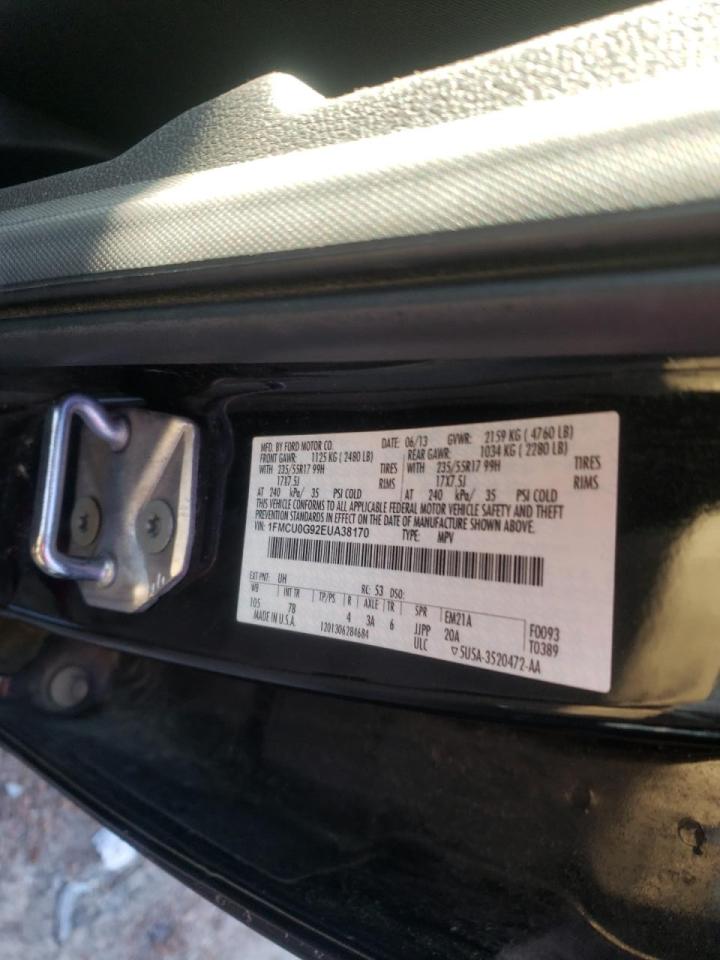 Photo 10 from auction – 2014 FORD ESCAPE SE with VIN 1FMCU0G92EUA38170