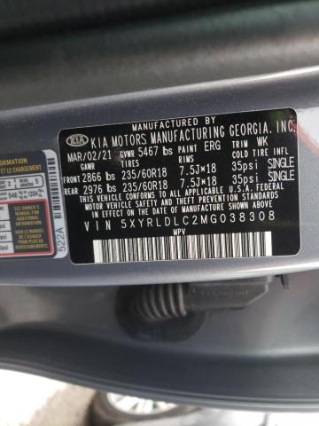 Photo 10 from auction – 2021 KIA SORENTO S with VIN 5XYRLDLC2MG038308