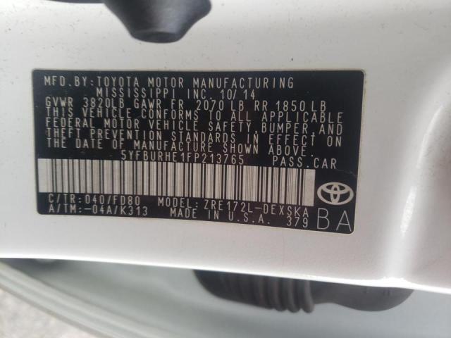 Photo 10 from auction – 2015 TOYOTA COROLLA L with VIN 5YFBURHE1FP213765