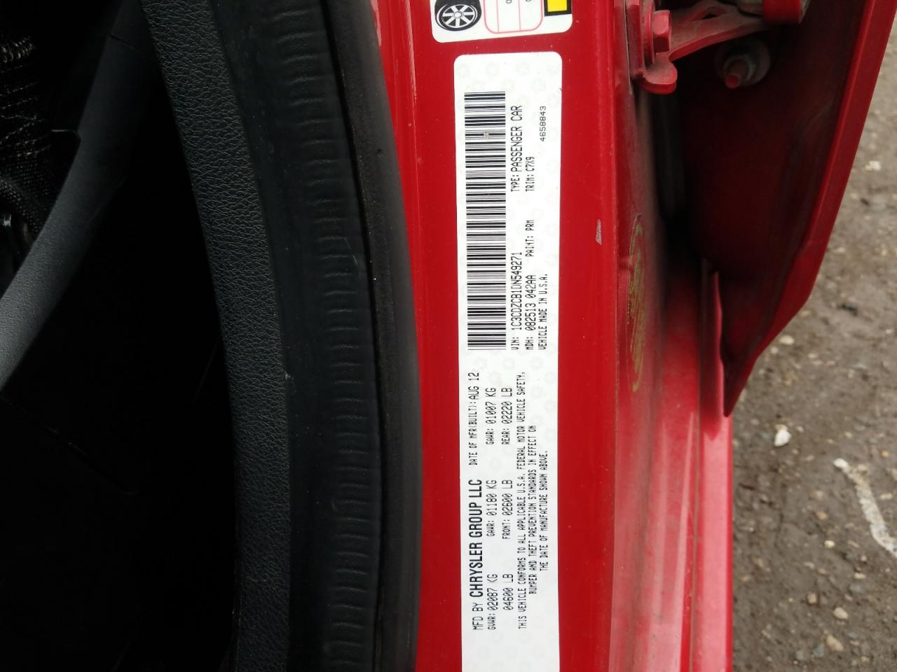 Photo 10 from auction – 2013 DODGE AVENGER SX with VIN 1C3CDZCB1DN549271