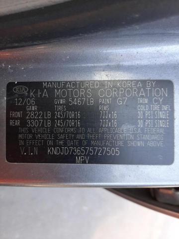 Photo 10 from auction – 2007 KIA SORENTO EX with VIN KNDJD736575727505