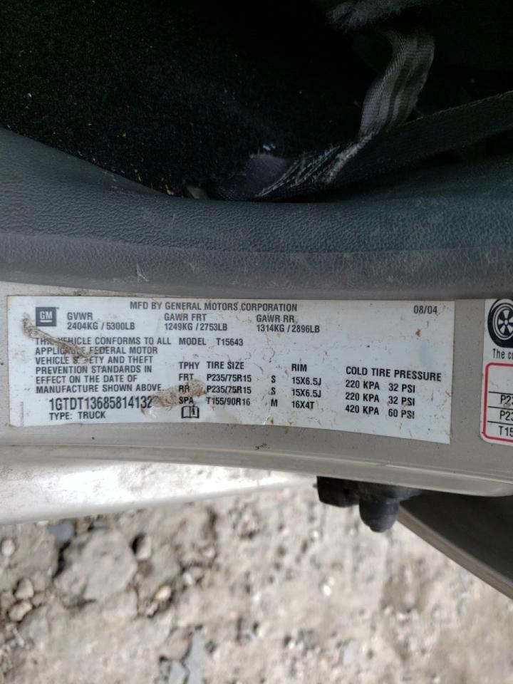 Photo 10 from auction – 2005 GMC CANYON with VIN 1GTDT136858141325