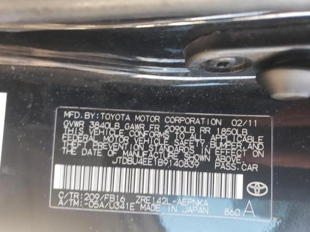 Photo 10 from auction – 2011 TOYOTA COROLLA BA with VIN JTDBU4EE1B9140839