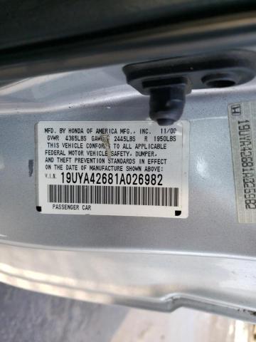 Photo 10 from auction – 2001 ACURA 3.2CL TYPE with VIN 19UYA42681A026982