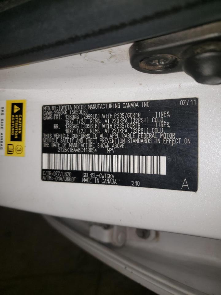 Photo 10 from auction – 2011 LEXUS RX 350 with VIN 2T2BK1BA4BC118054